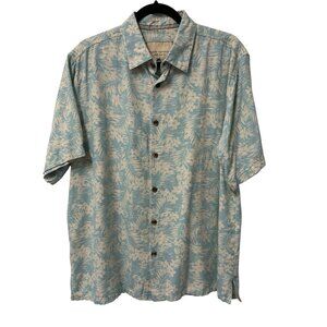 ISLAND REPUBLIC SHIRT BUTTON UP 100% SILK HAWAIIAN MENS XL VACATION LIGHTWEIGHT